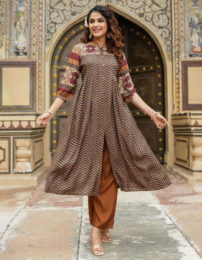 Keshav Premium Silk Printed Kurti With Bottom Exporters In India
